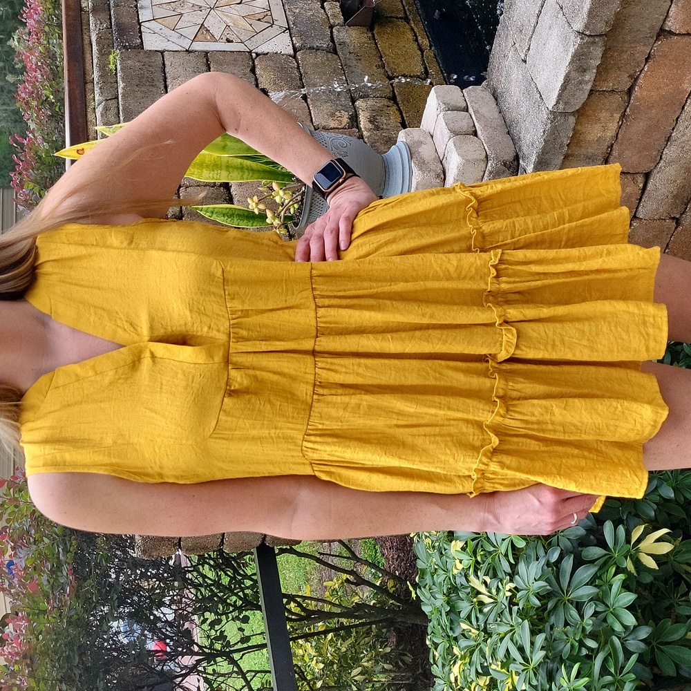 Yellow Sleeveless Midi Dress